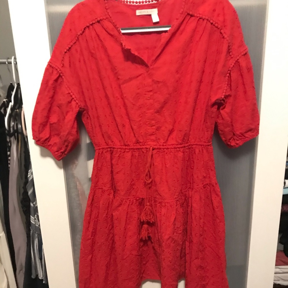 Chelsea & Violet red eyelet dress